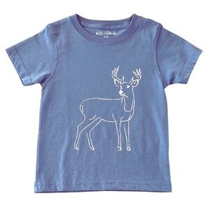 Mustard and Ketchup Kids Short Sleeve Blue Deer T-Shirt